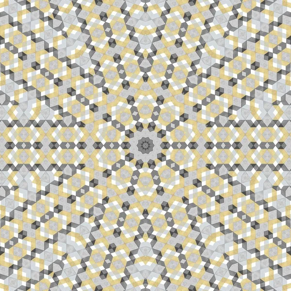 抽象的なカラフルな六角形の正方形の幾何学的なシームレスなパターン対称万華鏡のファッション デザイン — ストック写真