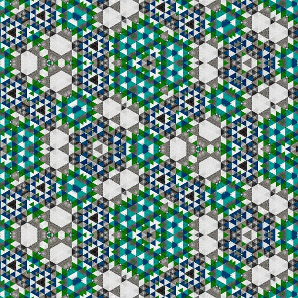 Resumo Colorido Hexágono Quadrado Geométrico Sem Costura Padrão Simétrico Caleidoscópio — Fotografia de Stock