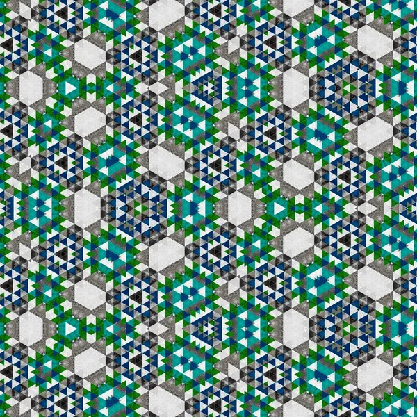 Resumo Colorido Hexágono Quadrado Geométrico Sem Costura Padrão Simétrico Caleidoscópio — Fotografia de Stock