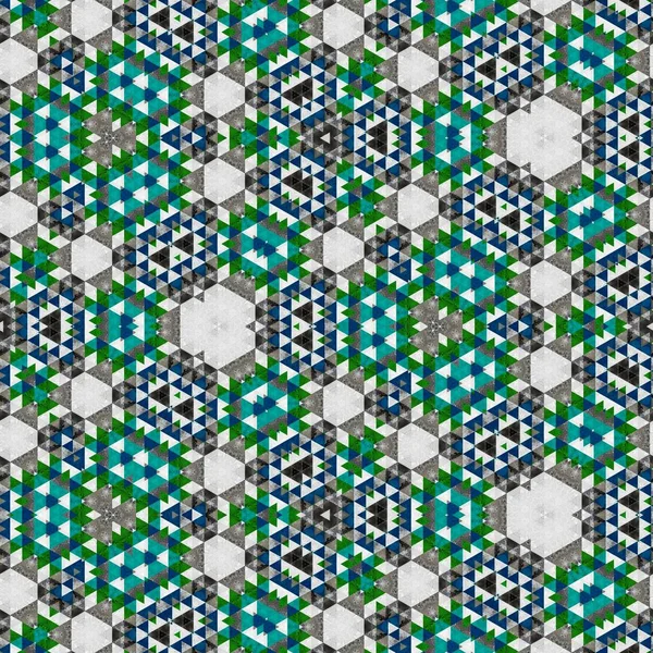 Resumo Colorido Hexágono Quadrado Geométrico Sem Costura Padrão Simétrico Caleidoscópio — Fotografia de Stock