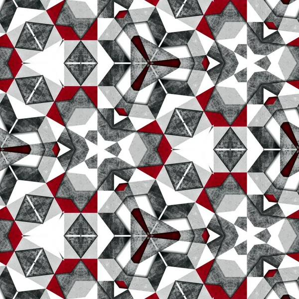 Resumo Colorido Hexágono Quadrado Geométrico Sem Costura Padrão Simétrico Caleidoscópio — Fotografia de Stock