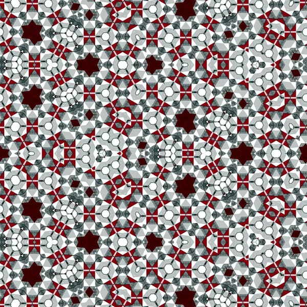 Elvont Színes Hatszög Négyzet Geometrikus Varrat Nélküli Minta Szimmetrikus Kaleidoszkóp — Stock Fotó