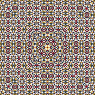 soyut renkli altıgen kare geometrik dikişsiz desen simetrik kaleydoskop moda, tasarım 