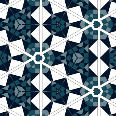 soyut renkli altıgen kare geometrik dikişsiz desen simetrik kaleydoskop moda, tasarım 