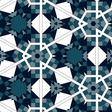 soyut renkli altıgen kare geometrik dikişsiz desen simetrik kaleydoskop moda, tasarım 
