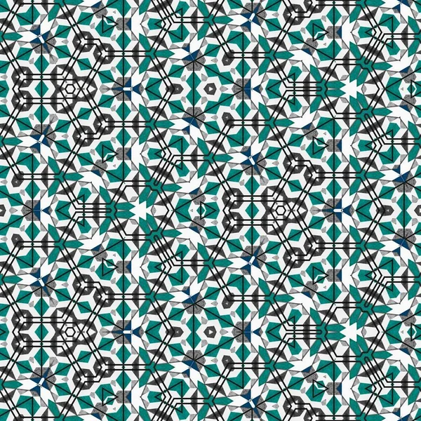 Abstrakt Fargerik Sekskant Kvadratisk Geometrisk Sømløs Mønster Symmetrisk Kaleidoskop Design – stockfoto