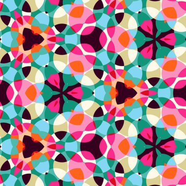 Soyut renkli altıgen kare geometrik seamless modeli simetrik kaleydoskop moda 