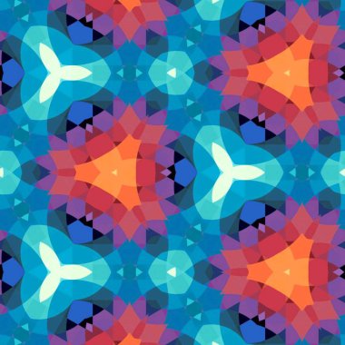 Soyut renkli altıgen kare geometrik seamless modeli simetrik kaleydoskop moda 