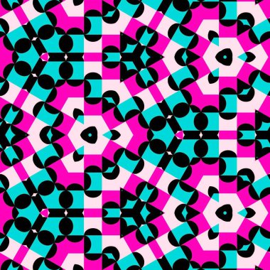 Soyut renkli altıgen kare geometrik seamless modeli simetrik kaleydoskop moda 