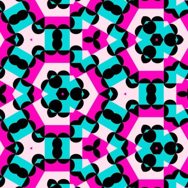 Soyut renkli altıgen kare geometrik seamless modeli simetrik kaleydoskop moda 