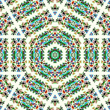 Soyut renkli altıgen kare geometrik seamless modeli simetrik kaleydoskop moda 
