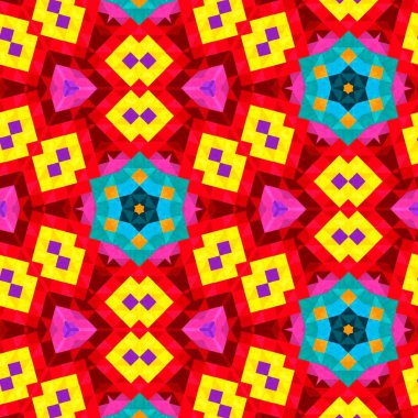 Soyut renkli altıgen kare geometrik seamless modeli simetrik kaleydoskop moda 