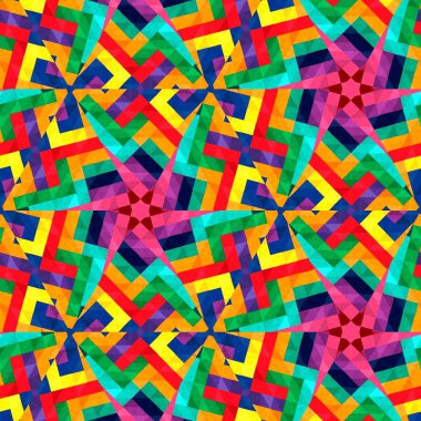 Soyut renkli altıgen kare geometrik seamless modeli simetrik kaleydoskop moda 