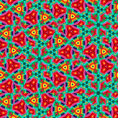 Soyut renkli altıgen kare geometrik seamless modeli simetrik kaleydoskop moda 