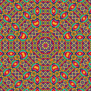 Soyut renkli altıgen kare geometrik seamless modeli simetrik kaleydoskop moda 