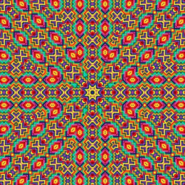 Soyut renkli altıgen kare geometrik seamless modeli simetrik kaleydoskop moda 