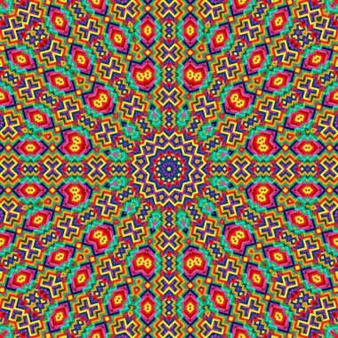 Soyut renkli altıgen kare geometrik seamless modeli simetrik kaleydoskop moda 