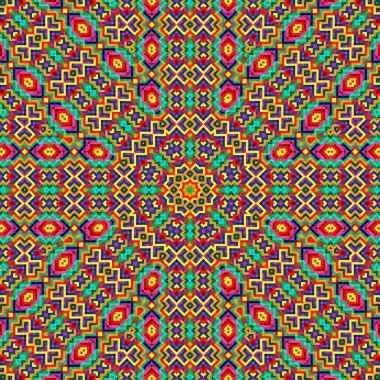 Soyut renkli altıgen kare geometrik seamless modeli simetrik kaleydoskop moda 