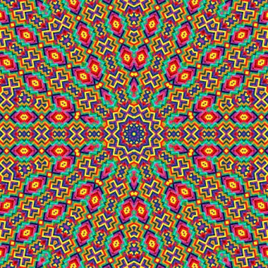 Soyut renkli altıgen kare geometrik seamless modeli simetrik kaleydoskop moda 