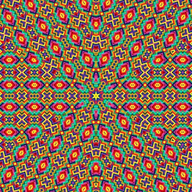 Soyut renkli altıgen kare geometrik seamless modeli simetrik kaleydoskop moda 