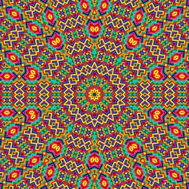 Soyut renkli altıgen kare geometrik seamless modeli simetrik kaleydoskop moda 