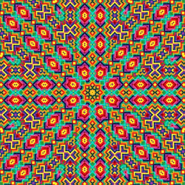 Soyut renkli altıgen kare geometrik seamless modeli simetrik kaleydoskop moda 