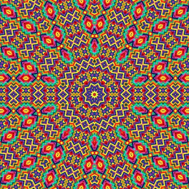 Soyut renkli altıgen kare geometrik seamless modeli simetrik kaleydoskop moda 