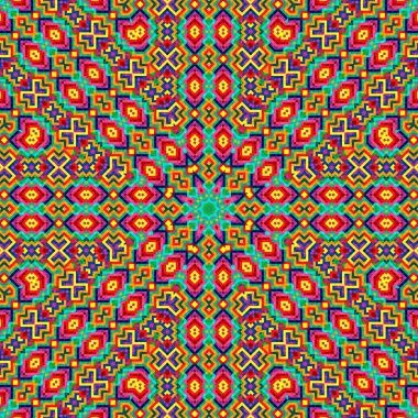 Soyut renkli altıgen kare geometrik seamless modeli simetrik kaleydoskop moda 