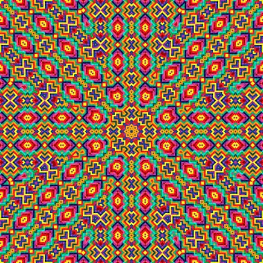 Soyut renkli altıgen kare geometrik seamless modeli simetrik kaleydoskop moda 