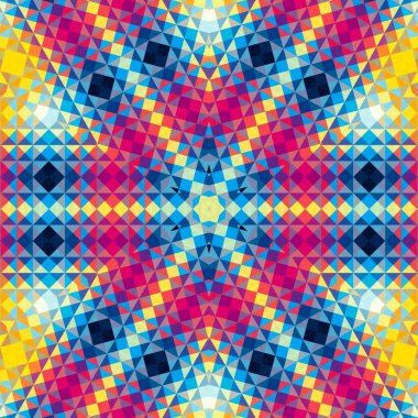 Soyut renkli altıgen kare geometrik seamless modeli simetrik kaleydoskop moda 