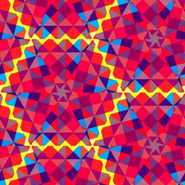 Soyut renkli altıgen kare geometrik seamless modeli simetrik kaleydoskop moda 