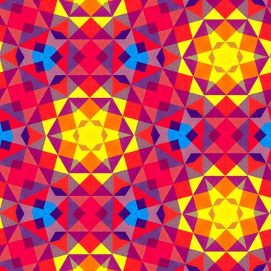 Soyut renkli altıgen kare geometrik seamless modeli simetrik kaleydoskop moda 