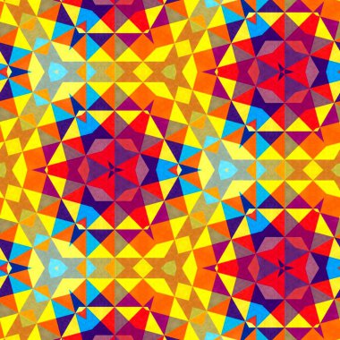 Soyut renkli altıgen kare geometrik seamless modeli simetrik kaleydoskop moda 