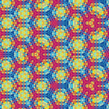 Soyut renkli altıgen kare geometrik seamless modeli simetrik kaleydoskop moda 