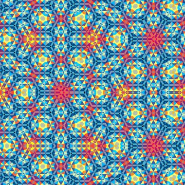 Soyut renkli altıgen kare geometrik seamless modeli simetrik kaleydoskop moda 