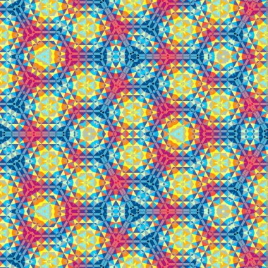 Soyut renkli altıgen kare geometrik seamless modeli simetrik kaleydoskop moda 