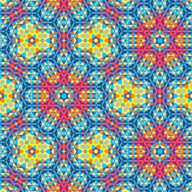 Soyut renkli altıgen kare geometrik seamless modeli simetrik kaleydoskop moda 