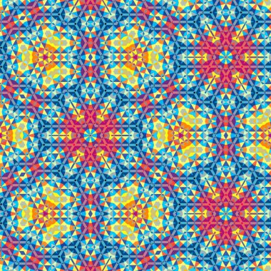 Soyut renkli altıgen kare geometrik seamless modeli simetrik kaleydoskop moda 