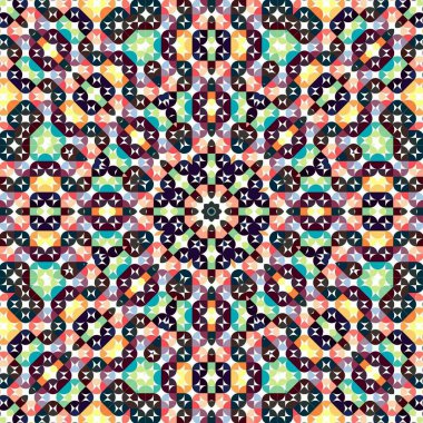 Soyut renkli altıgen kare geometrik seamless modeli simetrik kaleydoskop moda 