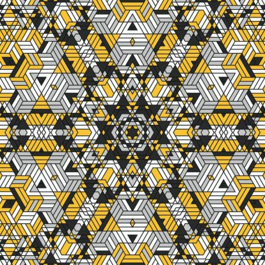 Soyut renkli altıgen kare geometrik seamless modeli simetrik kaleydoskop moda 