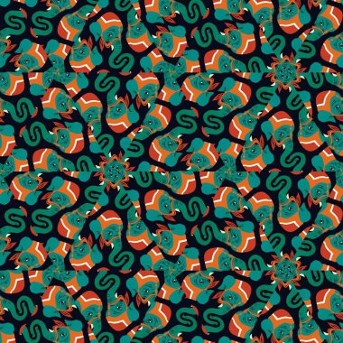 Soyut renkli altıgen kare geometrik seamless modeli simetrik kaleydoskop moda 