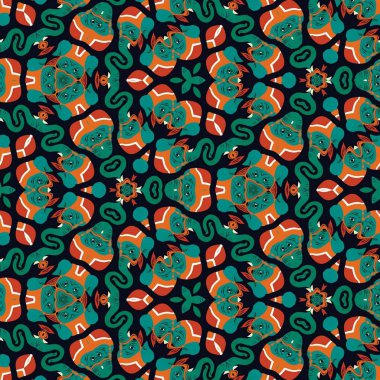 Soyut renkli altıgen kare geometrik seamless modeli simetrik kaleydoskop moda 