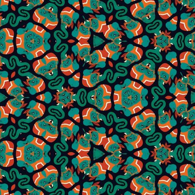 Soyut renkli altıgen kare geometrik seamless modeli simetrik kaleydoskop moda 