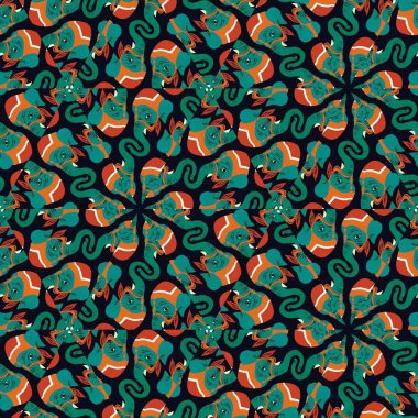 Soyut renkli altıgen kare geometrik seamless modeli simetrik kaleydoskop moda 