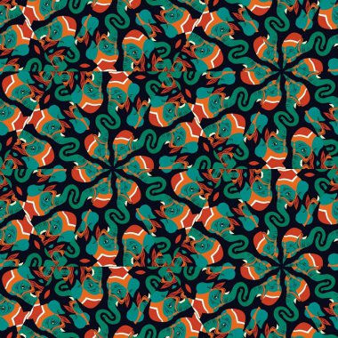 Soyut renkli altıgen kare geometrik seamless modeli simetrik kaleydoskop moda 
