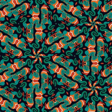 Soyut renkli altıgen kare geometrik seamless modeli simetrik kaleydoskop moda 