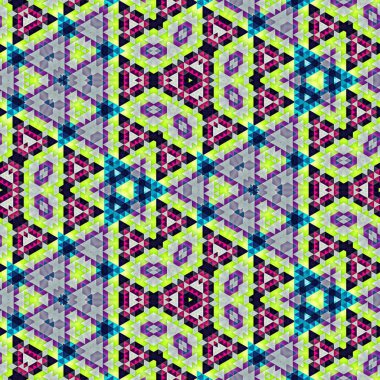Soyut renkli altıgen kare geometrik seamless modeli simetrik kaleydoskop moda 