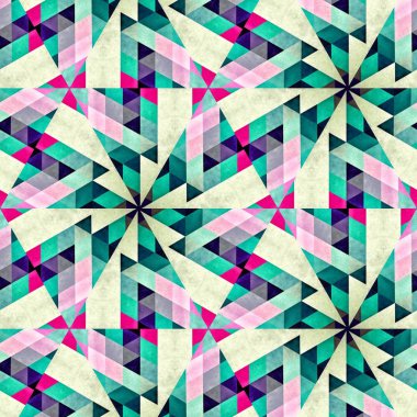 Soyut renkli altıgen kare geometrik seamless modeli simetrik kaleydoskop moda 