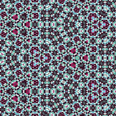 Soyut renkli altıgen kare geometrik seamless modeli simetrik kaleydoskop moda 
