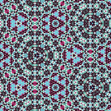 Soyut renkli altıgen kare geometrik seamless modeli simetrik kaleydoskop moda 